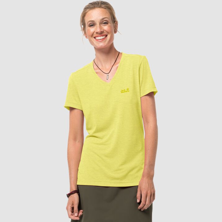 T-shirt Jack Wolfskin Crosstrail Mujer Amarillos Mexico-9141867